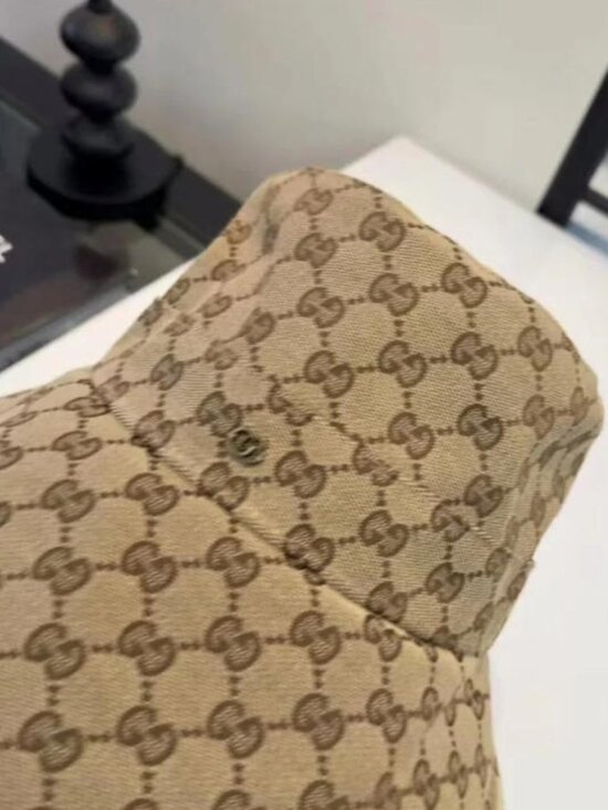 Gucci GG Canvas Wide Brim Bucket Hat – Beige, with Original Box